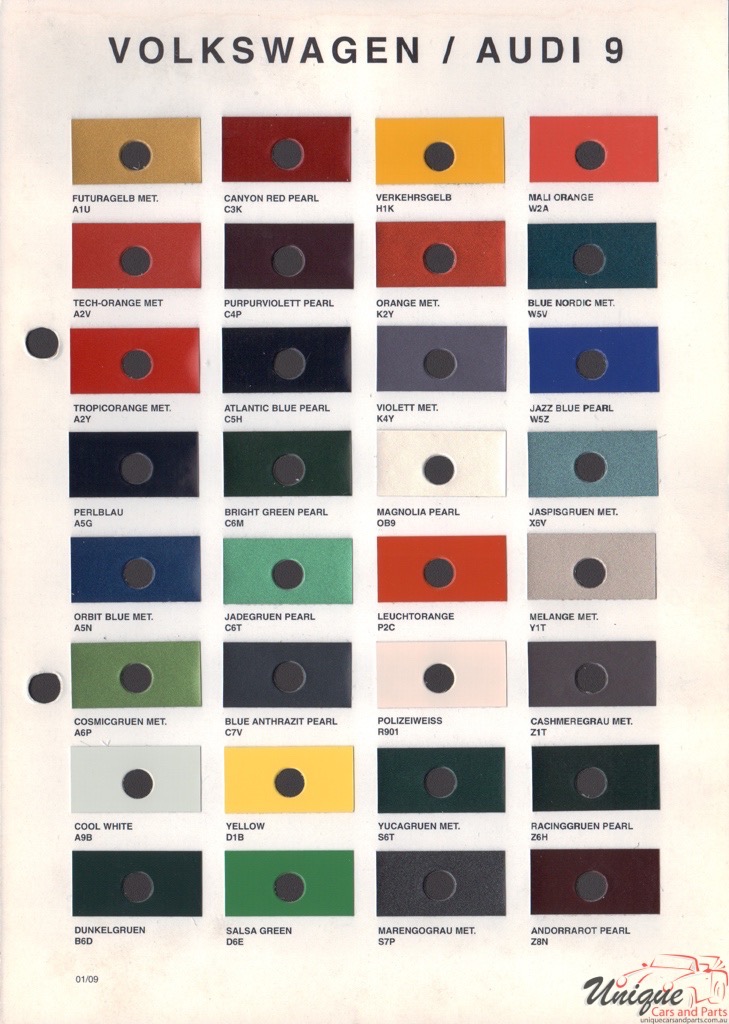 1995-2002 Audi Paint Charts Octoral 1
